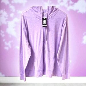 IDEOLOGY Women's Plus Size Purple Hooded Light Jacket.